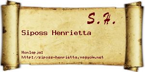 Siposs Henrietta névjegykártya