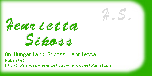 henrietta siposs business card